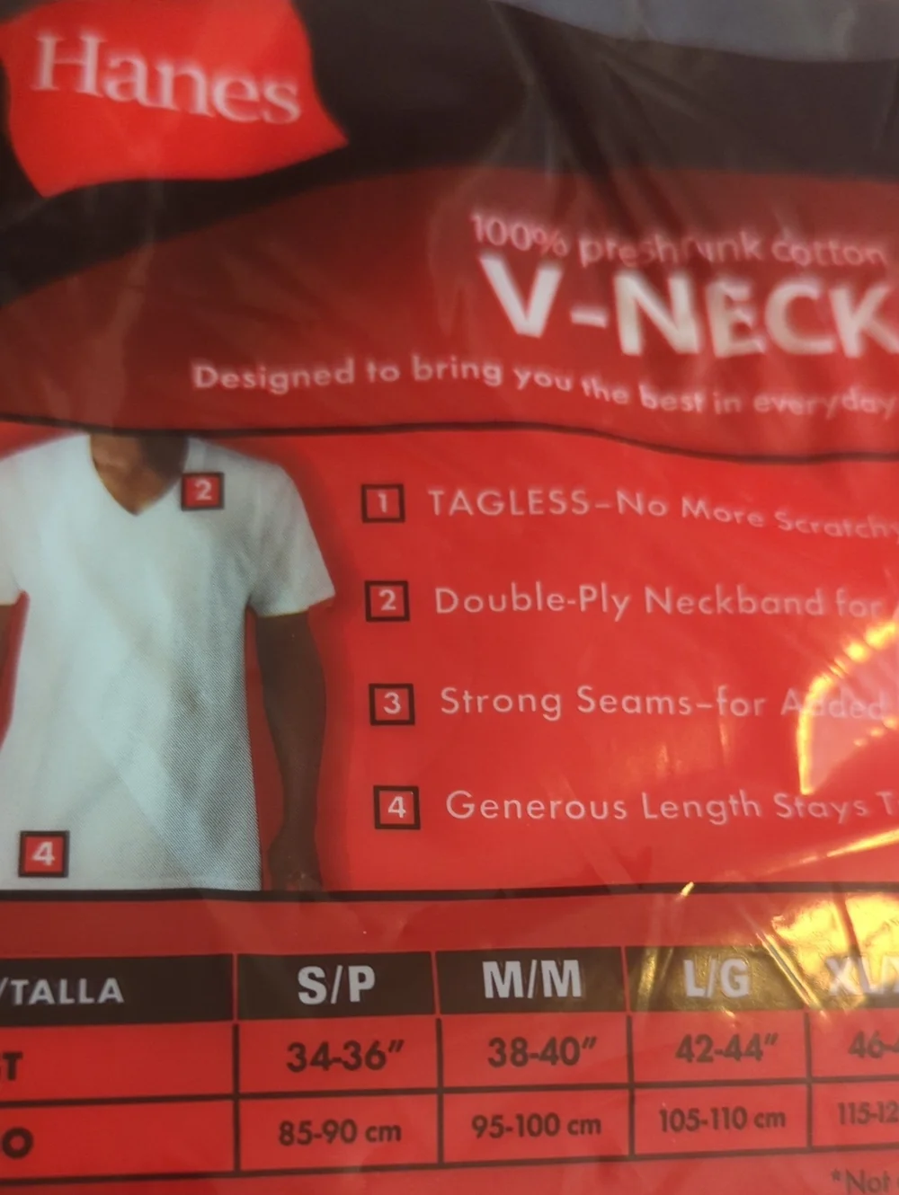 Hanes White 3Pack V-NeckUndershirts L/SALE